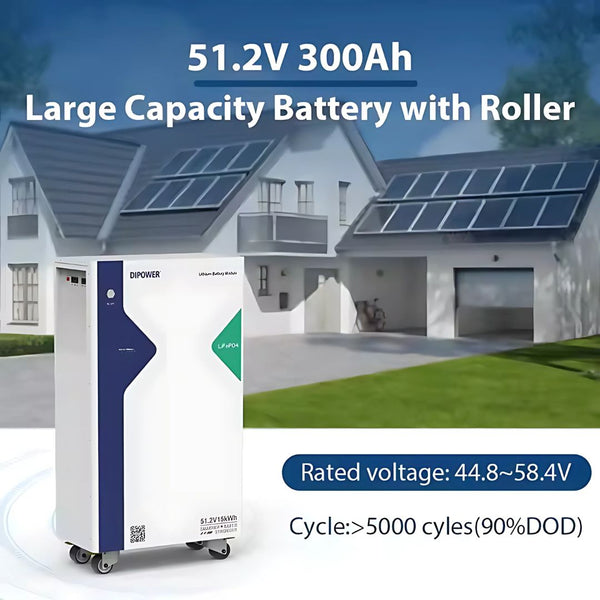 Dipower 51.2V 300Ah 15Kwh Lifepo4 Lithium Battery - Home Energy Storage Power System