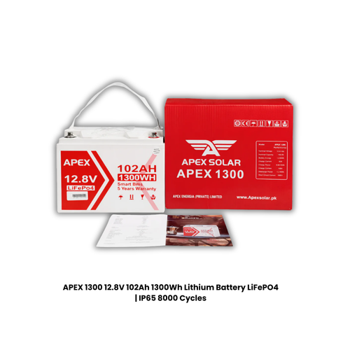 APEX 1300 | 1.3kWh 12.8V 102Ah LiFePO₄ Battery | 8000 Cycles | IP65