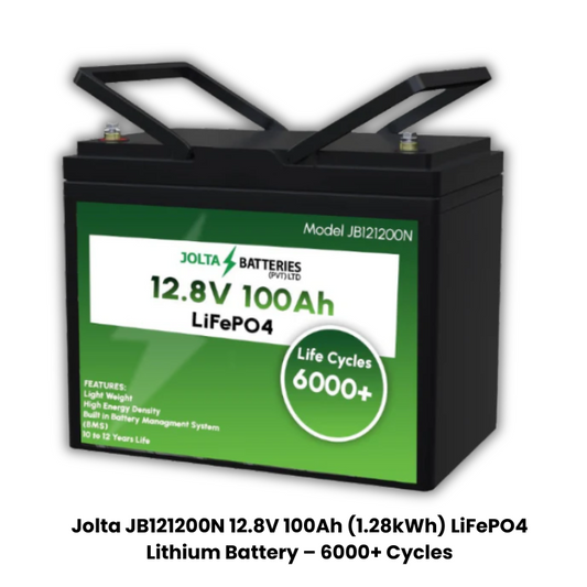 Jolta JB121200N  | 12.8V 100Ah LiFePO₄ Lithium Battery | 1.28kWh | Solar & UPS Battery