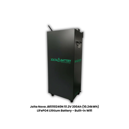Jolta Nova JB5110240N 10.24kWh 51.2V 200Ah LiFePO₄ Lithium Battery | Built-in WiFi | Smart BMS