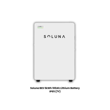 Soluna BES 5kWh 5.12kWh 51.2V 100Ah LiFePO₄ Lithium Battery | IP65 | 7-Year Warranty