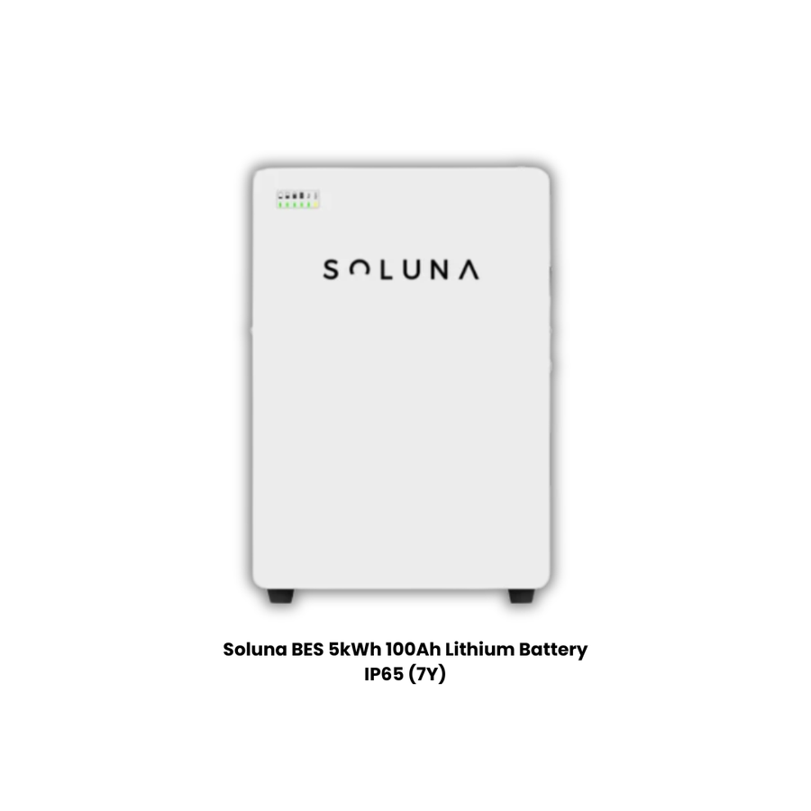 Soluna BES 5kWh 5.12kWh 51.2V 100Ah LiFePO₄ Lithium Battery | IP65 | 7-Year Warranty
