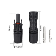 Solar Panel MC4 Copper Pin Connector – IP68 Waterproof 1500V