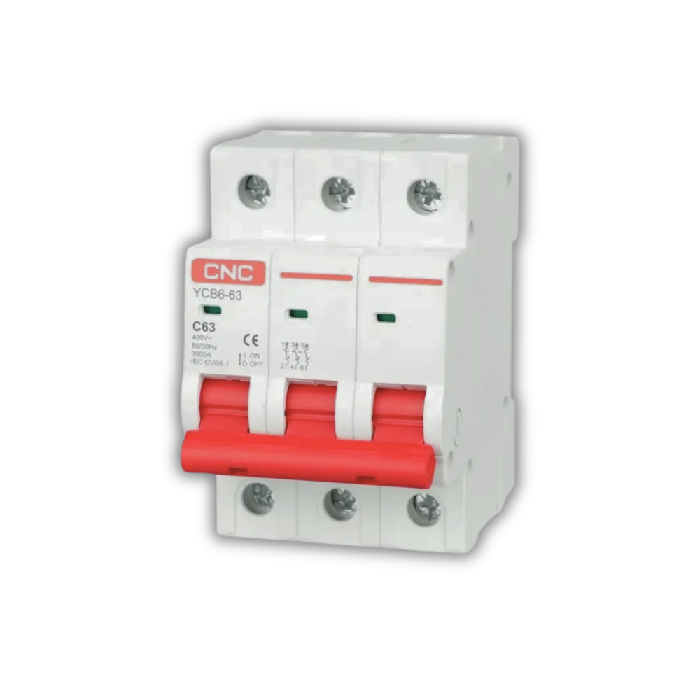 CNC YCB7-63N 3P AC MCB Mini Circuit Breaker – 63A